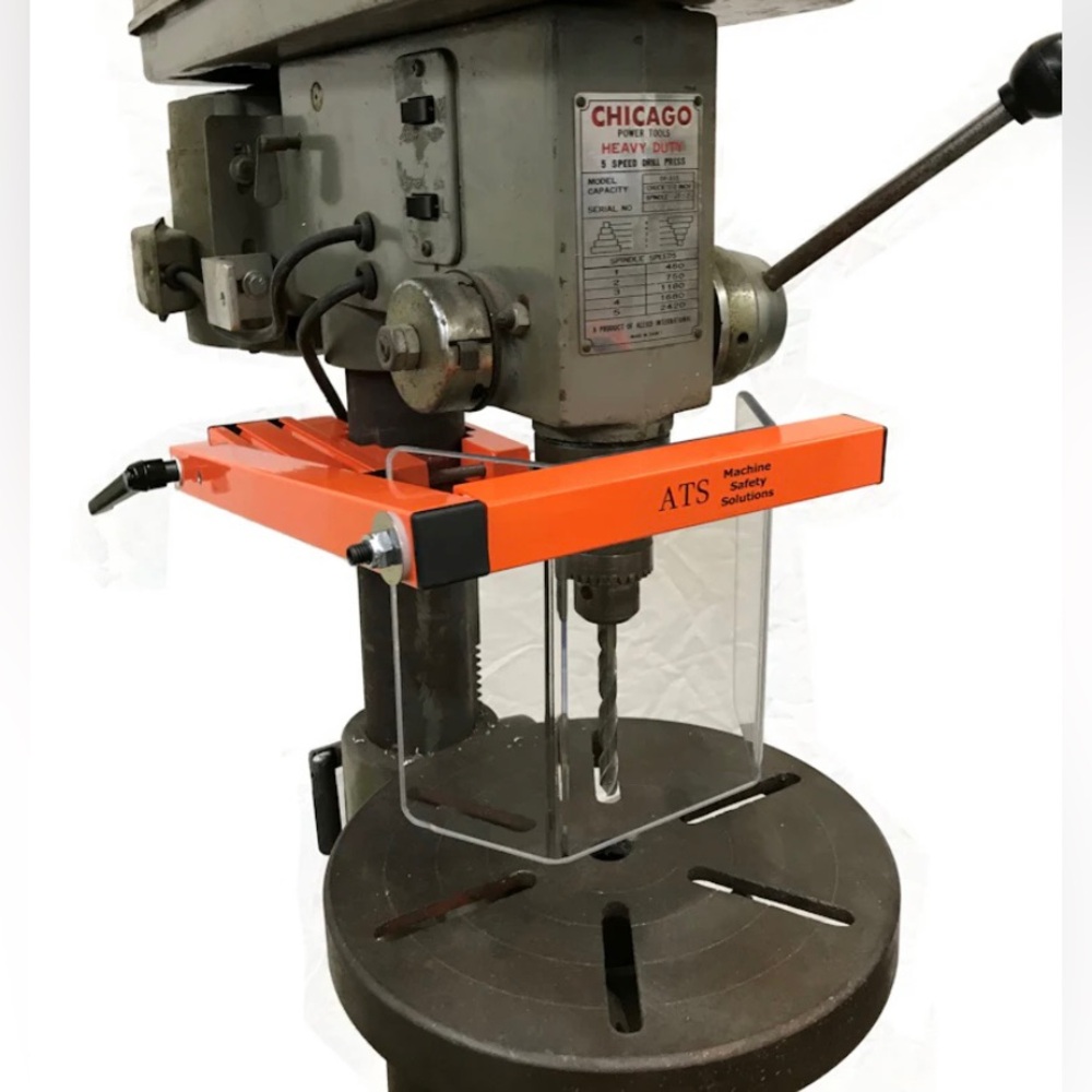 NEW ES1 Drill Press Guard Steel Adjustable Lever OSHA Safety Orange Tool